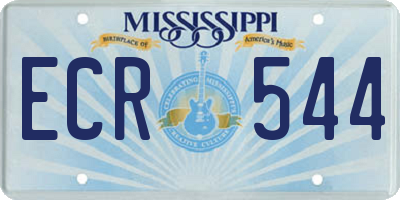 MS license plate ECR544