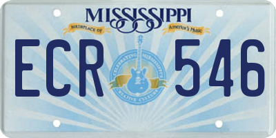 MS license plate ECR546