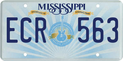 MS license plate ECR563