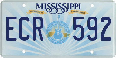 MS license plate ECR592