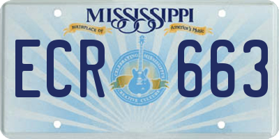 MS license plate ECR663
