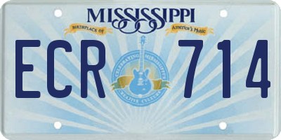 MS license plate ECR714