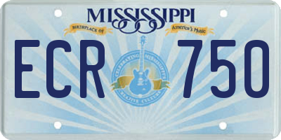MS license plate ECR750