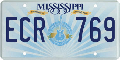 MS license plate ECR769