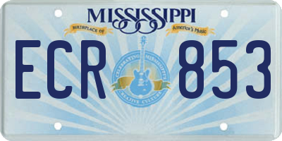 MS license plate ECR853