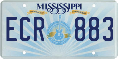 MS license plate ECR883