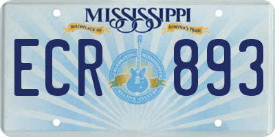 MS license plate ECR893