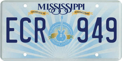MS license plate ECR949