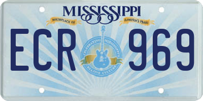 MS license plate ECR969
