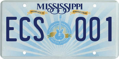 MS license plate ECS001