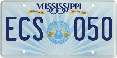 MS license plate ECS050
