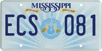 MS license plate ECS081