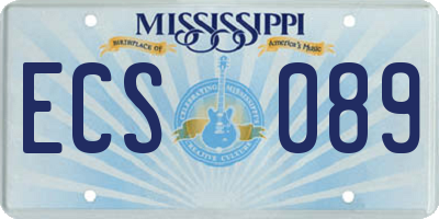 MS license plate ECS089