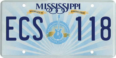 MS license plate ECS118