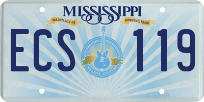 MS license plate ECS119
