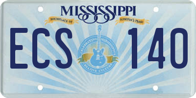 MS license plate ECS140