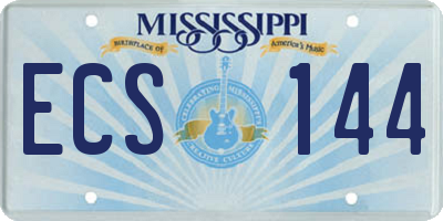 MS license plate ECS144