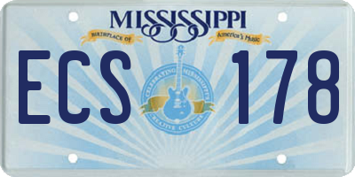 MS license plate ECS178