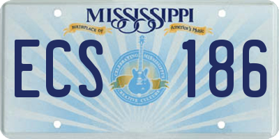 MS license plate ECS186