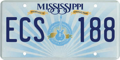 MS license plate ECS188