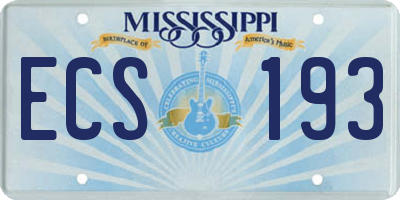 MS license plate ECS193