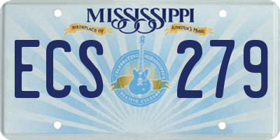 MS license plate ECS279