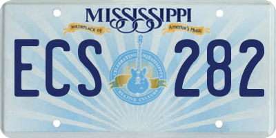 MS license plate ECS282
