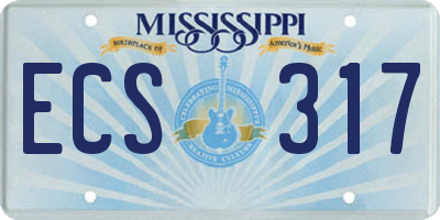 MS license plate ECS317