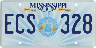 MS license plate ECS328