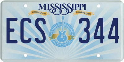 MS license plate ECS344