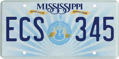 MS license plate ECS345
