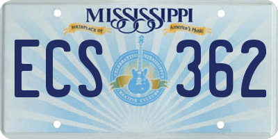 MS license plate ECS362