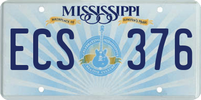 MS license plate ECS376