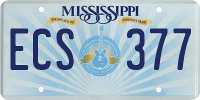 MS license plate ECS377