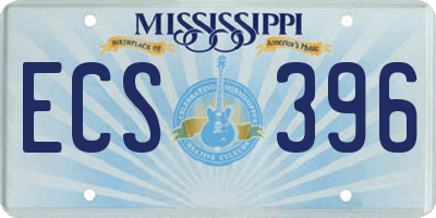 MS license plate ECS396
