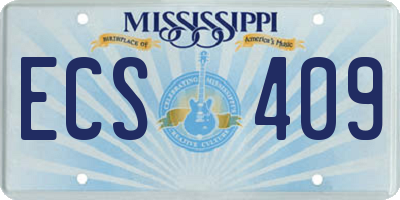 MS license plate ECS409