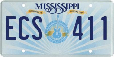 MS license plate ECS411