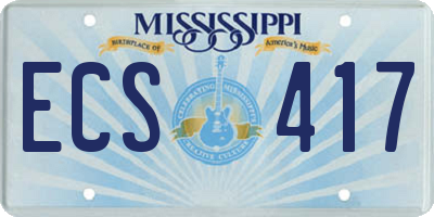 MS license plate ECS417