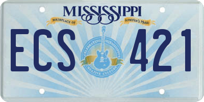 MS license plate ECS421