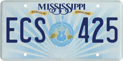 MS license plate ECS425