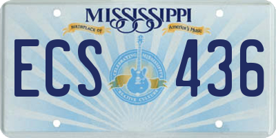 MS license plate ECS436