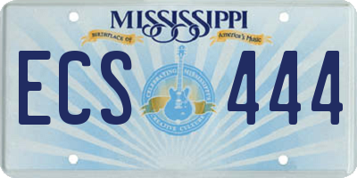 MS license plate ECS444
