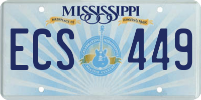MS license plate ECS449