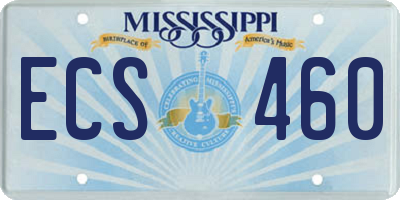 MS license plate ECS460