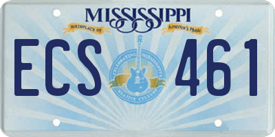 MS license plate ECS461