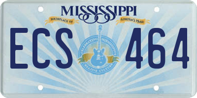 MS license plate ECS464
