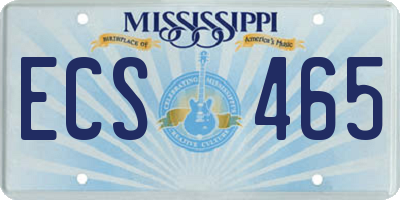 MS license plate ECS465