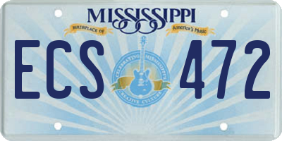MS license plate ECS472