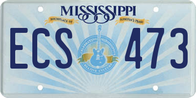 MS license plate ECS473