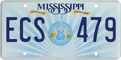 MS license plate ECS479